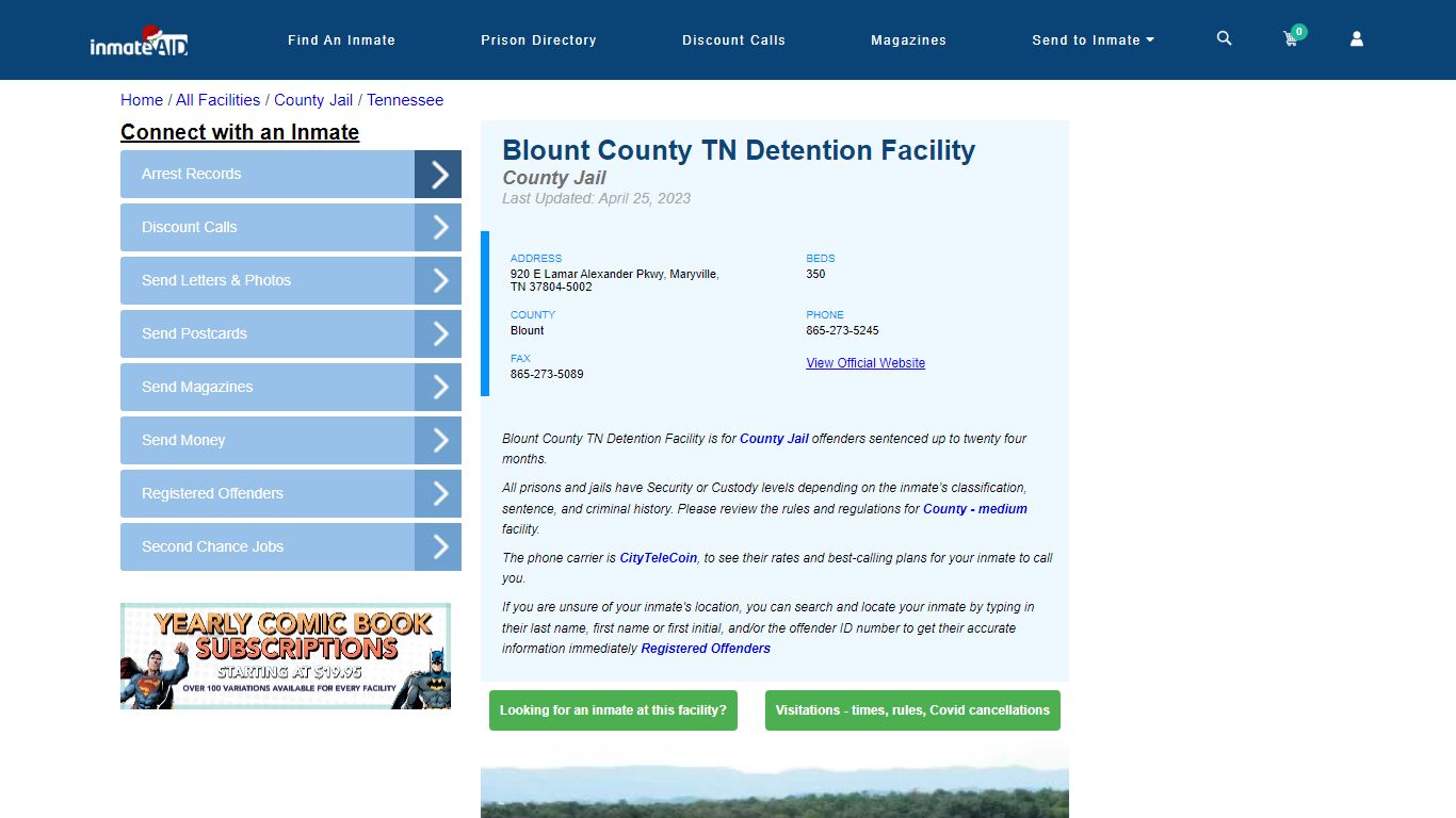 Blount County TN Detention Facility - Inmate Locator - Maryville, TN